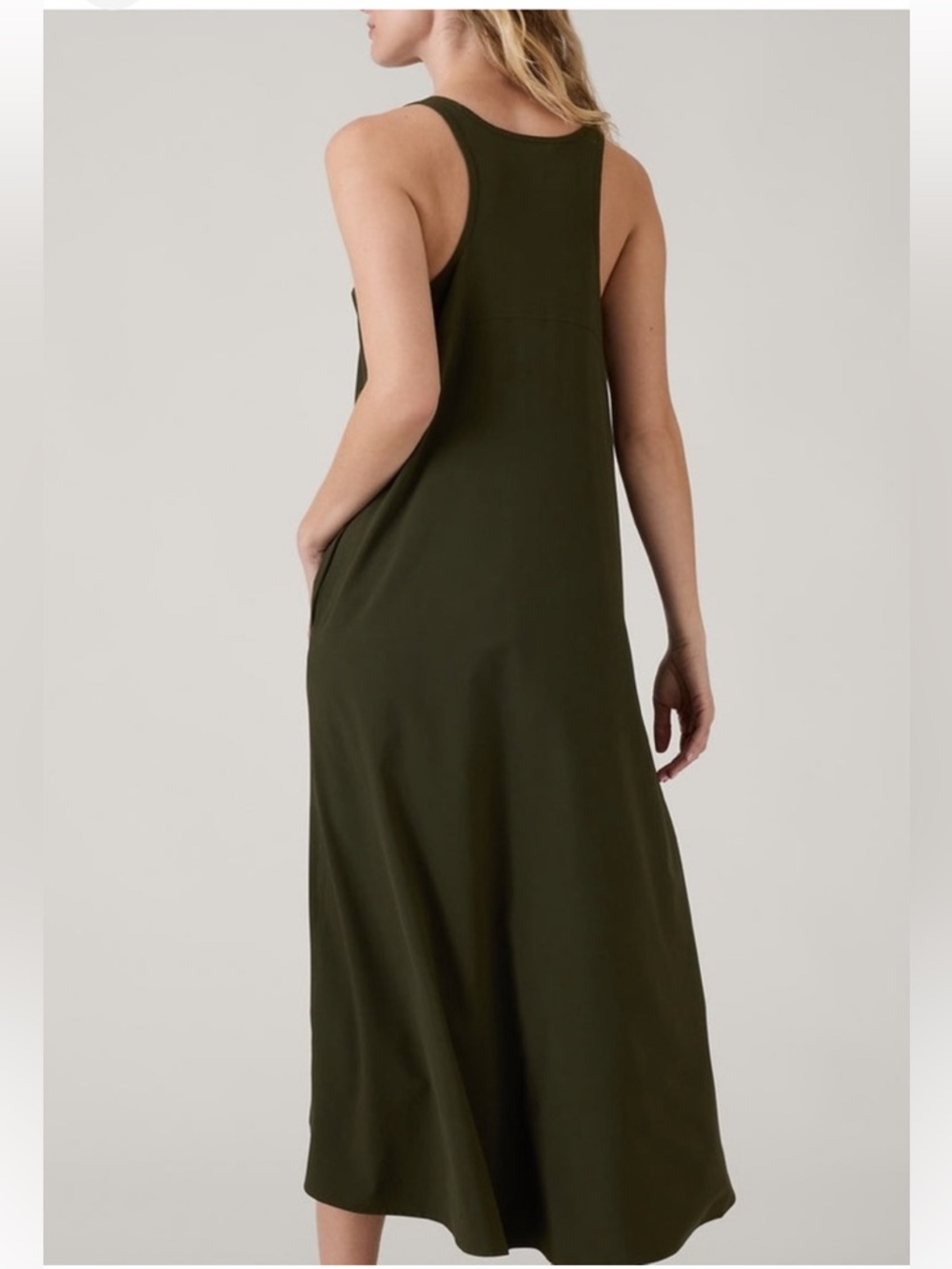 Athleta Presidio Dress Olive Green Small EUC - Picture 2 of 6